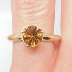 14k Solitaire Ring w/Specialty Concave Cut 1.05ct Genuine Natural Citrine #J3857