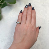 18k White Gold Filigree Deco .34ct Genuine Natural Aquamarine Ring 5 3/4 #J7559