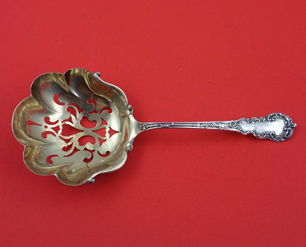 Colbert by Frank Smith Sterling Silver Pea Spoon Gold Washed Pierced 7 1/2"