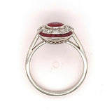 Platinum 1.78ct Genuine Natural Ruby and Diamond Ring (#J4860)