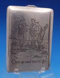 William Kerr Sterling Silver Cigarette Case GW Interior Engraved 3 Golfers #8330