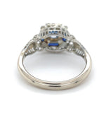 14k Art Deco Filigree .57ct Sapphire Ring w/Lab-Created Accent Stones (#J6806)