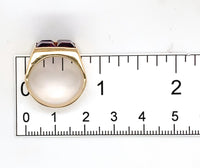 14k Yellow Gold Men's Modern Genuine Natural Amethyst Ring Size 7 (#J7304)