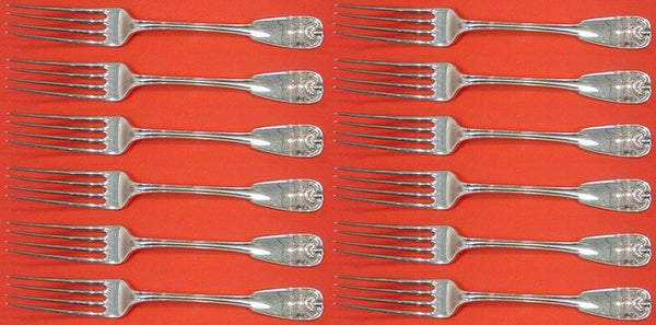 Palm by Tiffany and Co Sterling Silver Regular Fork Set 12 pieces 7 1/8"