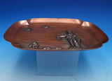 Mixed Metals by Gorham Copper Tray Applied Silver Woman Flowers Butterfly #7859