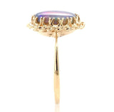 10k Yellow Gold 1.53 Carat Oval Genuine Natural Opal Ring Size 6 (#J6946)