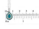 14k Gold Genuine Natural Brazilian Paraiba Tourmaline and Diamond Pendant #J6912