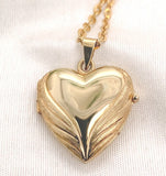 14k Yellow Gold Heart Locket with Cable Chain 18.5" and Toggle Clasp (#J7184)