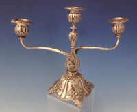Chrysanthemum by Tiffany and Co Sterling Silver Candelabra Pair 3-Light (#0140)