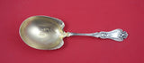 Violet by Whiting Sterling Silver Berry Spoon GW large w/ violets in bowl 8 3/4"