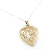 14k Yellow Gold Heart Shaped Locket Pendant Necklace with Chain (#J7611)