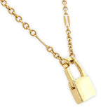 14k Yellow Gold Padlock Clasp on 24" 18k Yellow Gold Chain Necklace (#J7546)