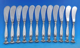 Romance of the Sea Wallace Sterling Silver Butter Spreader HH Paddle Set 12 pcs
