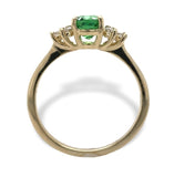 14k Gold 1.11ct Tsavorite Green Genuine Garnet and .14ct Diamond Ring (#J7114)