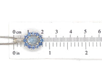 14k White Gold 1.25 Carat Genuine Natural Moonstone Blue Sapphire Pendant #J7186