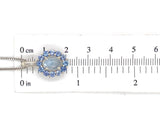 14k White Gold 1.25 Carat Genuine Natural Moonstone Blue Sapphire Pendant #J7186