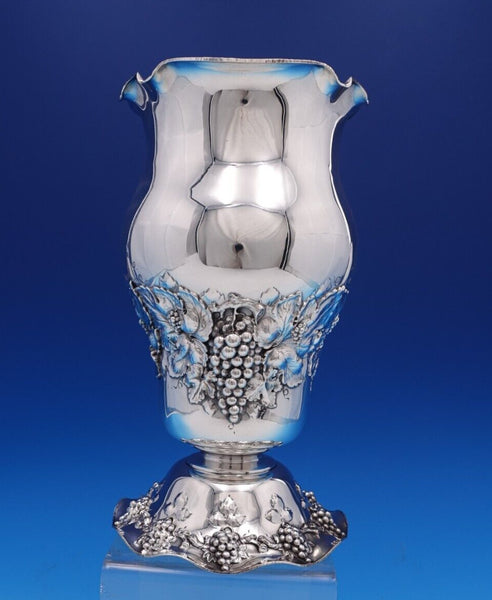 Grape by Shiebler Sterling Silver Wine Cooler Vase 2357 10 1/2" Monogram S #7752