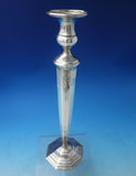 Webster Sterling Silver Candlestick Bright-Cut 12" x 3 1/4" c.1930 (#5644)
