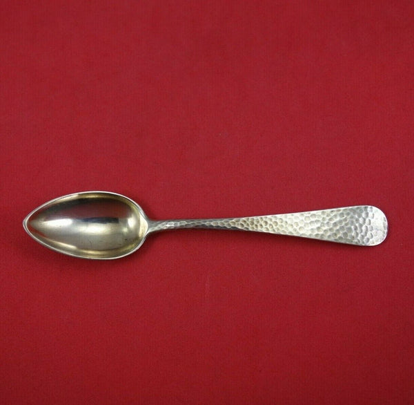 Duhme Sterling Silver Demitasse Spoon Gold Washed Hammered 4 1/2" Silverware