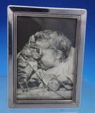 Lunt Sterling Silver Picture Frame Blue Velvet Stand #1186 (Broken Glass) #6885