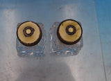 Norwegian Sterling Silver Glass Salt Pepper Shaker Set Yellow Enamel (7437)