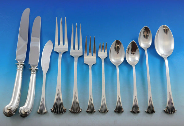 Onslow by Tuttle Sterling Silver Flatware Set for 12 Service 134 pcs Dinner