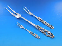 Tele by Mylius Brodrene Silver Flatware Set Service 79 pcs Norwegian Pierced