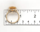 14k Yellow Gold Large 7.97 Carat Genuine Natural Citrine Ring Bow Motifs #J7446