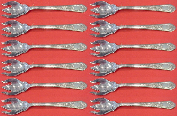 Mary II by Lunt Sterling Silver Ice Cream Fork Custom Chantilly Set 12 pc 5 1/2"
