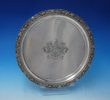 Scottish Sterling Silver Salver Tray w/ Scroll Feet and Crest / Motto (#5004)