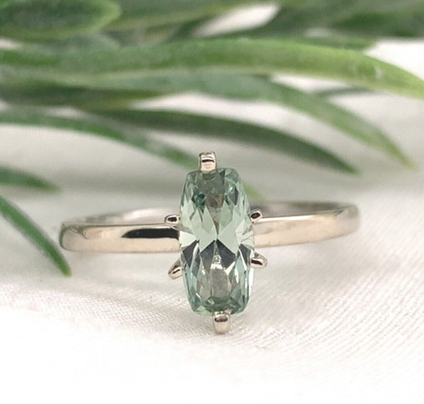 14k White Gold 1.08 Carat Genuine Natural Montana Sapphire Ring Unheated #J7177