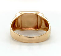 10k Yellow Gold Men's Signet Ring Square Center Not Engraved Size 11 (#J6343)