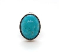 14k White Gold 2.74ct TW Genuine Natural Kingman Turquoise Stud Earrings #J6108