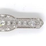 Filigree Deco Platinum Three Carat TW Genuine Natural Diamond Pin GIA (#J6157)