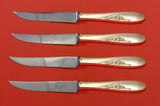 Rose Spray by Easterling Sterling Silver Steak Knife Set 4pc HHWS  Custom 8 1/2"