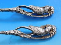 Whiting / Ford & Tupper Sterling Silver Fish Serving Set 3D Figural Pheasant