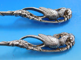 Whiting / Ford & Tupper Sterling Silver Fish Serving Set 3D Figural Pheasant