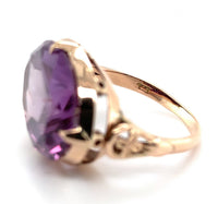 14k Rose Gold Ring with a Color Changing Synthetic Lab-Created Stone (#J7222)