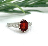 18k White Gold 1.97 Carat Genuine Natural Spessartine Garnet Ring 5 3/4 (#J7567)