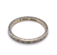 18k White Gold Hand Engraved Wedding Band Ring Jewelry (#J5727)