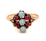10k Yellow Gold Victorian Opal and Ruby/Paste Ring (#J4928)