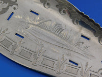 Dew Drop by Shiebler Sterling Silver Fish Server Brite-Cut Fish and Seaweed 12"