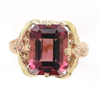 10k Rose Gold Filigree 3.80 Carat Pink Genuine Natural Tourmaline Ring (#J6550)