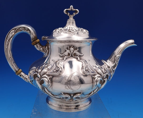 Eton by Wallace Sterling Silver Tea Pot Art Nouveau #1160 6" Monogram C (#8402)