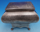 American Silverplate Tea Caddy Middle Eastern Motif Circa 1880 4 1/2" (#9261)