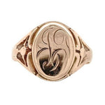 10k Gold Men's Signet Ring with Scroll Monogram Size 10.5 Jewelry (#J6640)
