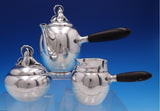 Hibiscus by Gorham Sterling Silver Coffee Set 3pc #791 w/ Ebony Handles (#7680)