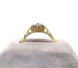 14k Yellow Gold Art Deco 1/3ct Genuine Natural Diamond Ring (#J5422)