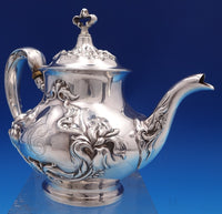 Eton by Wallace Sterling Silver Tea Pot Art Nouveau #1160 6" Monogram C (#8402)