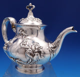 Eton by Wallace Sterling Silver Tea Pot Art Nouveau #1160 6" Monogram C (#8402)